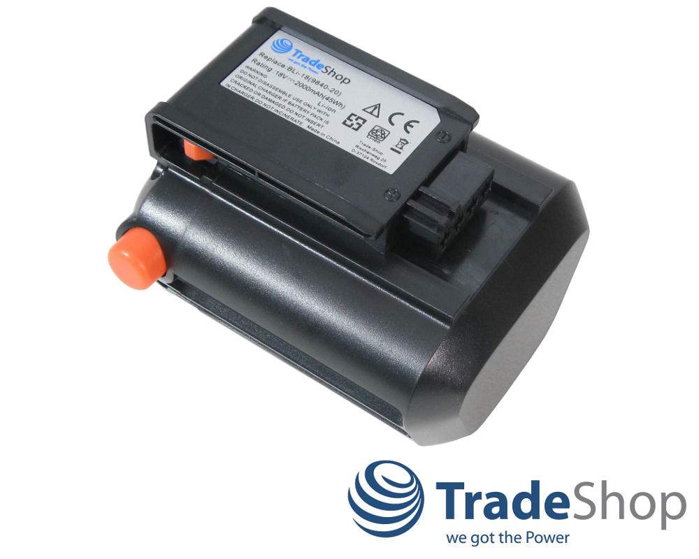 AKKU 18V 2000mAh Li-Ion für Gardena 8877 9335 8881 8866 9823 9825 BLI18 Li18 uvm