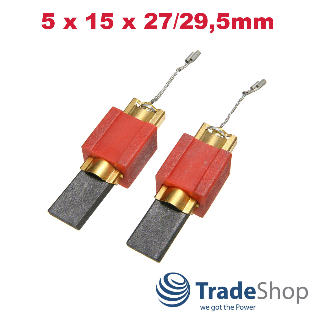 Kohlebürsten 5x15x27/29,5mm für viele Miele Waschmaschinen / Trockner