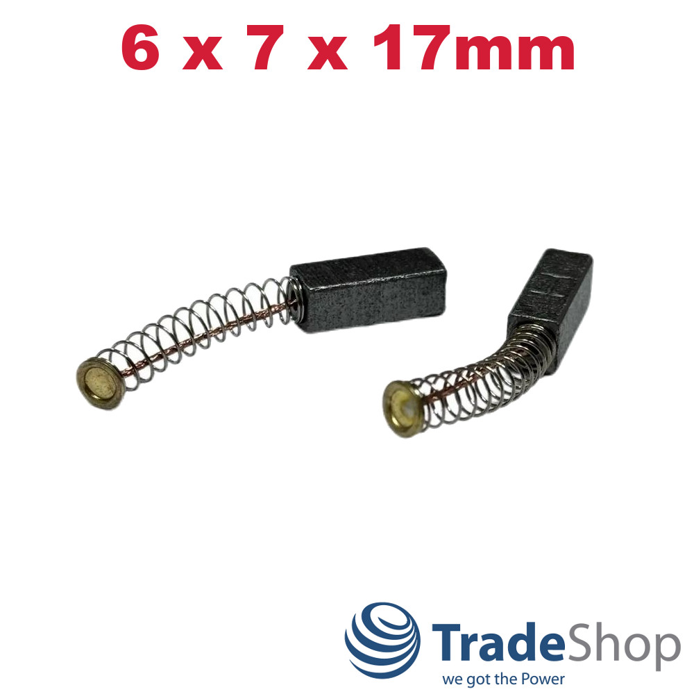 2x Motorkohlen Kohlebürsten 6x7x17mm für Milwaukee VS11 VS11D ersetzt 4931334489