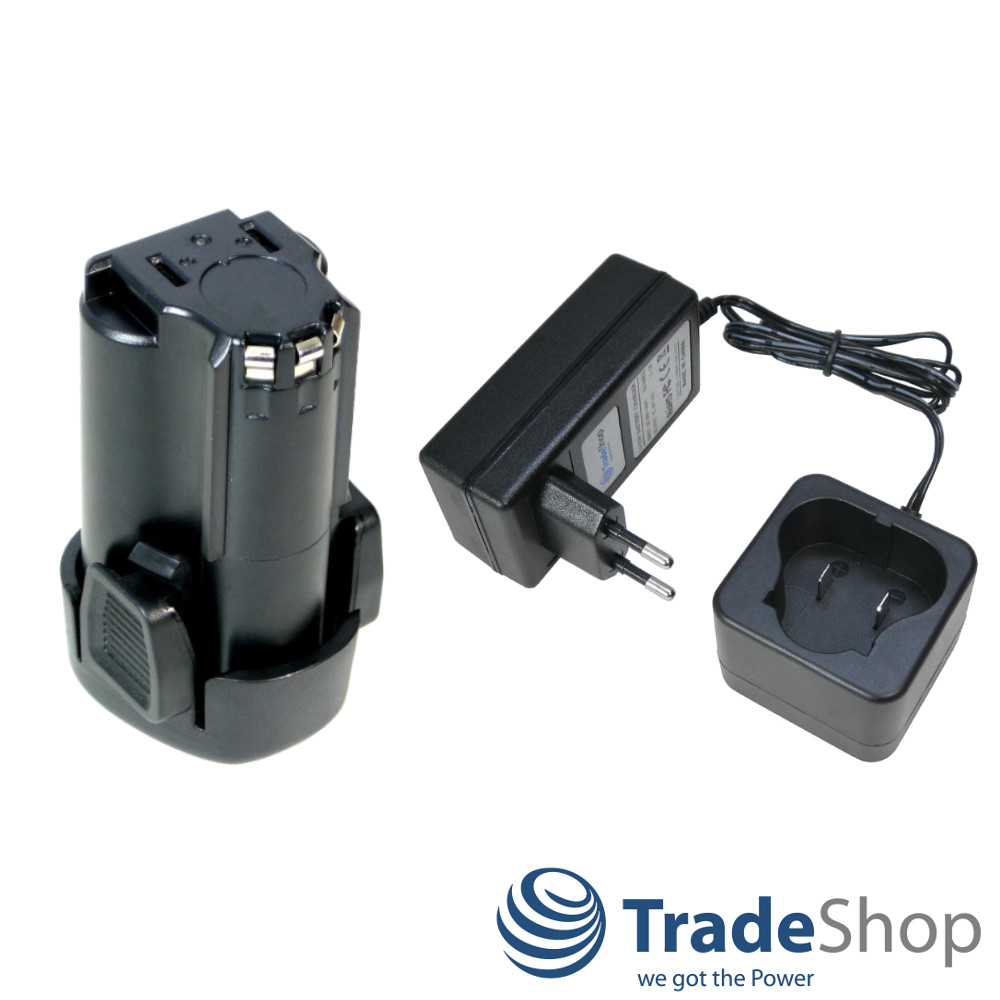 Li-Ion Akku 10,8V 2000mAh + Ladegerät für Black&Decker EGBL108 GKC108 LDX112 uvm