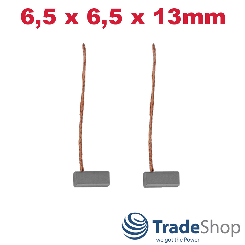 2x Motorkohlen Kohlebürsten 6,5x6,5x13mm für viele PKW KFZ LKW Motoren Antriebe