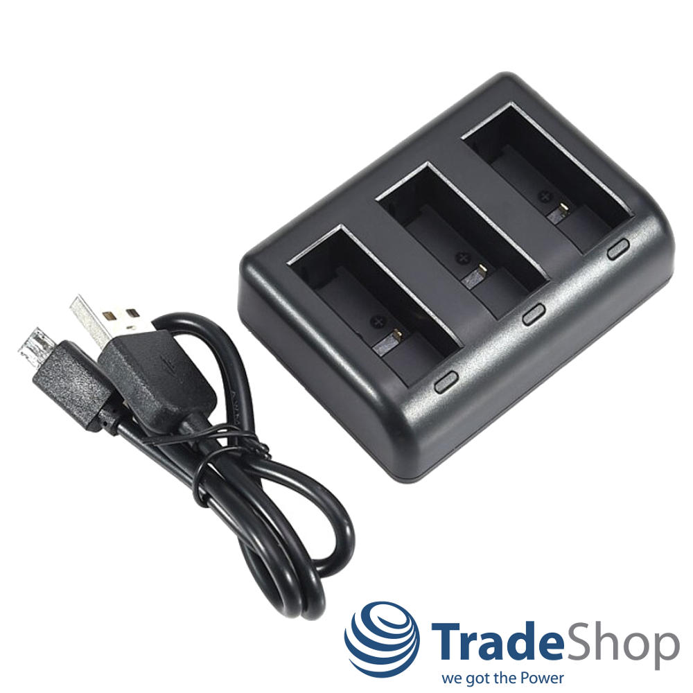 Triple AKKU LADEGERÄT für GoPro Hero 9 10 Black AHDBT-901 ADBAT-001