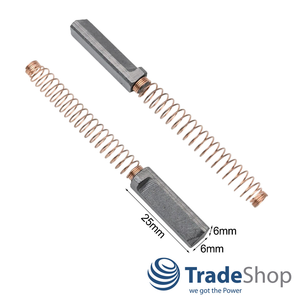 2x Motorkohlen Kohlebürsten 6x6x25mm für KitchenAid KSM90 ersetzt W10380496