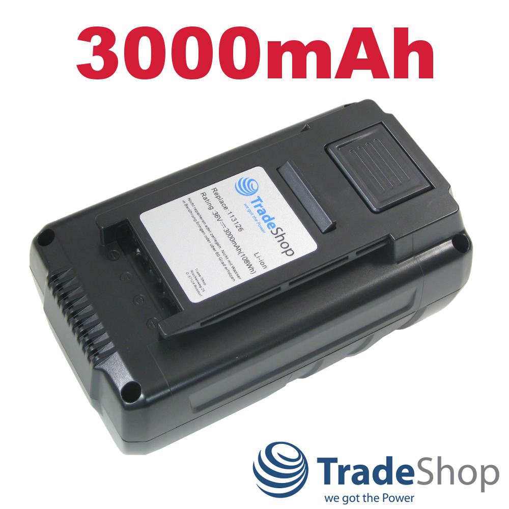 2x AKKU 36V 3000mAh Li-Ion ersetzt AL-KO 91132807 113124 113126 113280 GT36 uvm