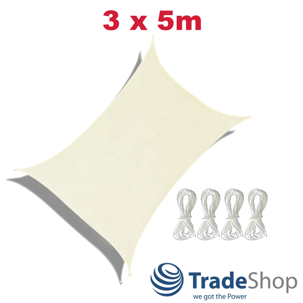 Sonnensegel Sonnenschutz 3x5m rechteckig PES mit UV-Schutz für Garten Terrasse