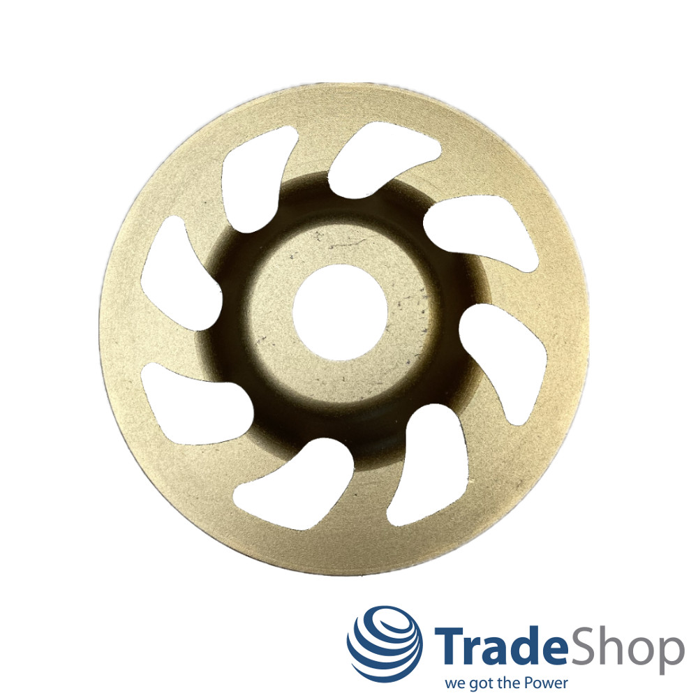 2x Diamant Schleiftopf 125x22,23mm mit 16 Turbo-Segmenten für Beton, Granit etc.
