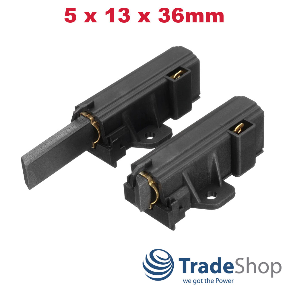 2x Kohlebürsten Motorkohlen 5x13x36mm für viele Waschmaschinen