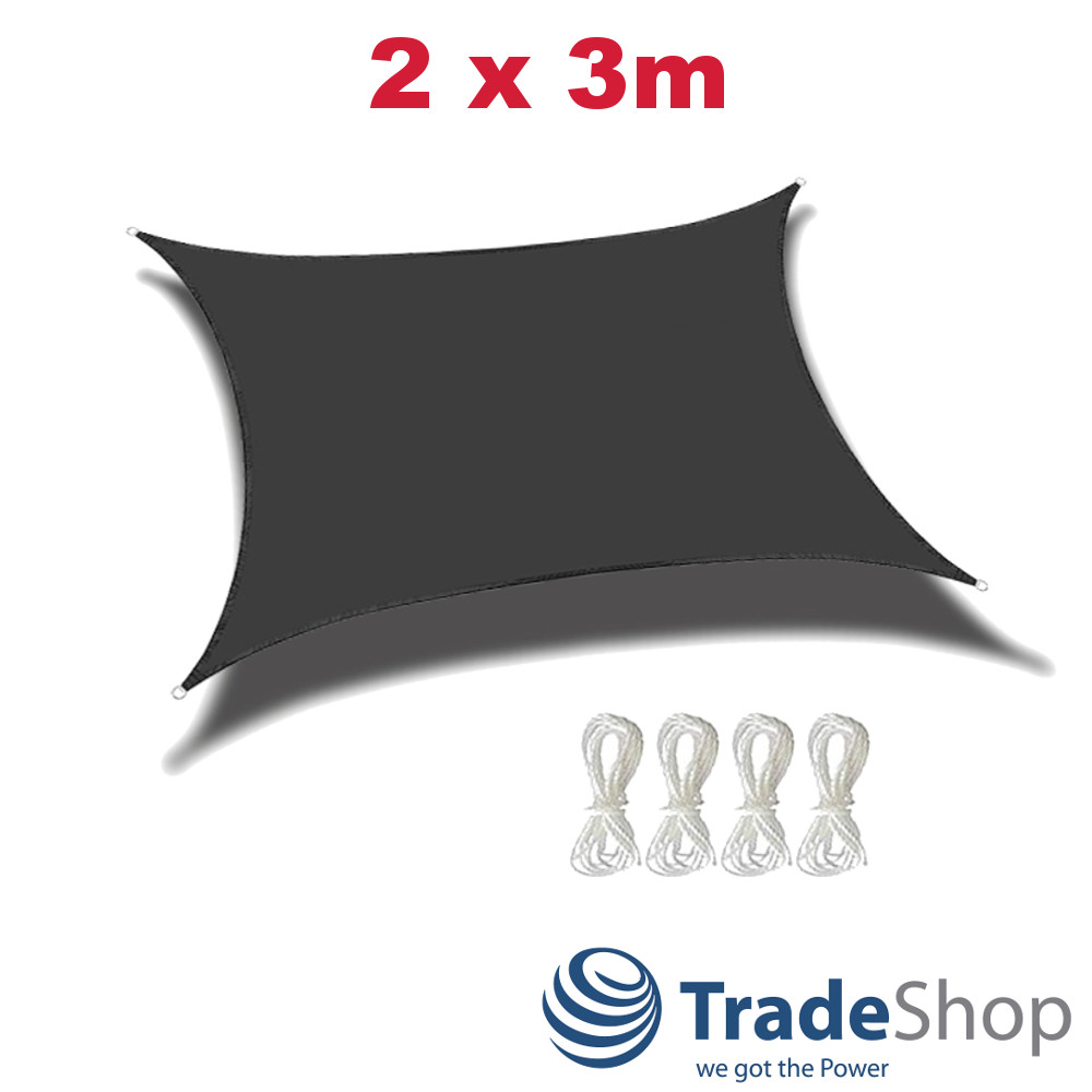 Sonnensegel Sonnenschutz 2x3m rechteckig PES mit UV-Schutz für Garten Terrasse