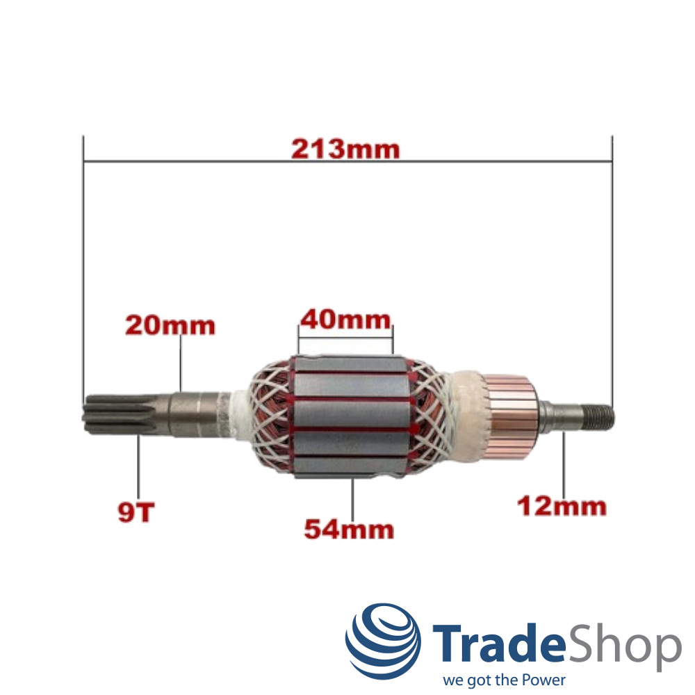 Anker Rotor Motor Ersatzteil für Bosch GSH 16-28, GSH 16-30 ersetzt 1614011117