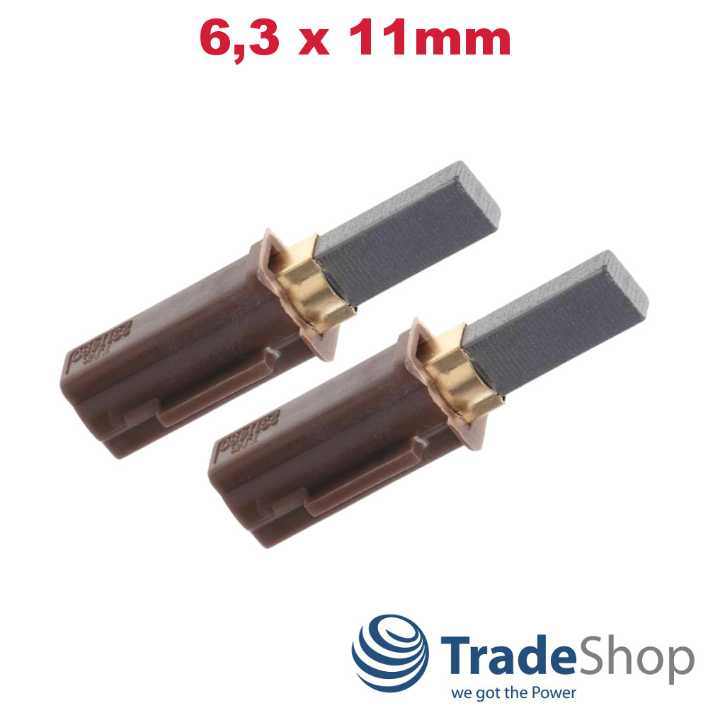 2x Kohlebürsten Motorkohlen 6,3x11mm passend für viele Elektro-Geräte