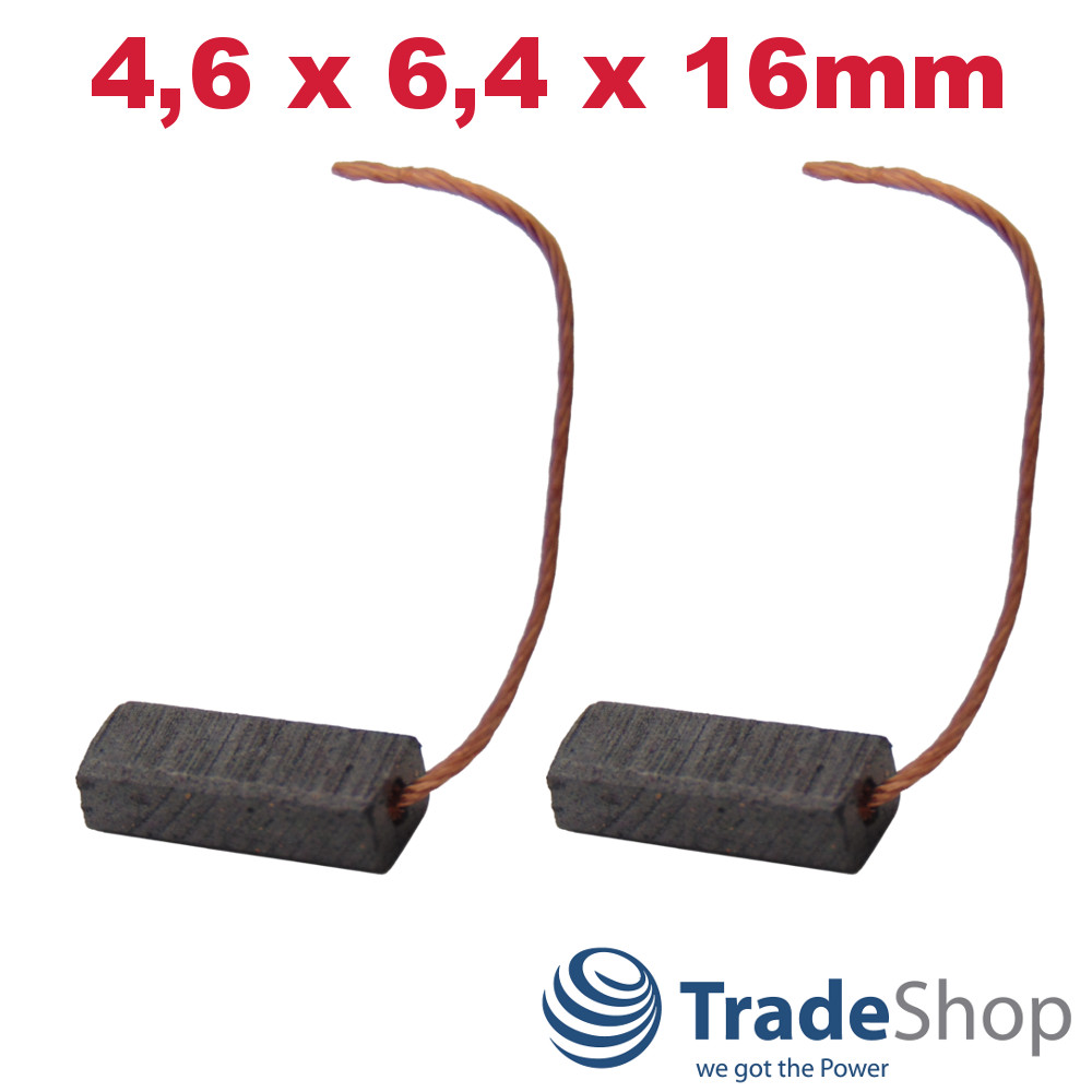 2x Motorkohlen Kohlebürsten 4,6x6,4x16mm für viele PKW KFZ LKW Motoren Antriebe