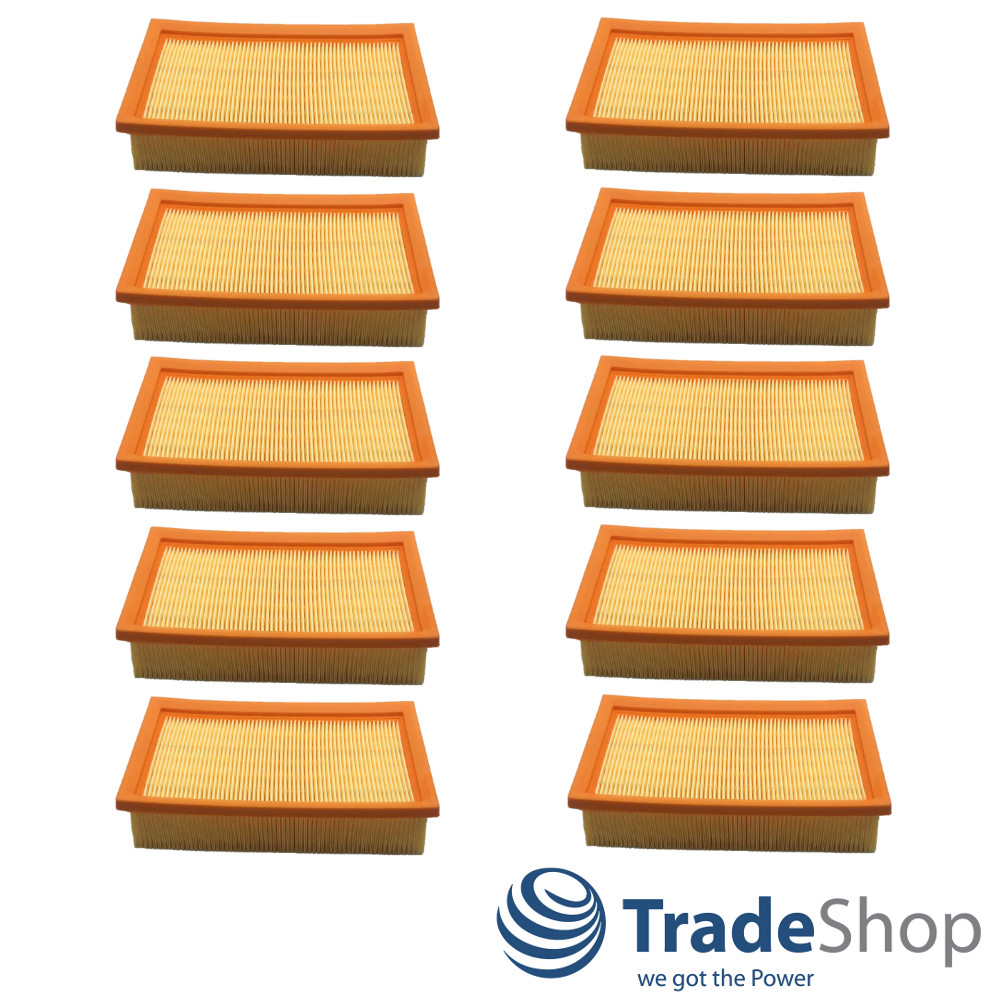10x Flachfaltenfilter für Kärcher K 2000 E, NT 14/1, NT 2000 ersetzt 6.904-068.0