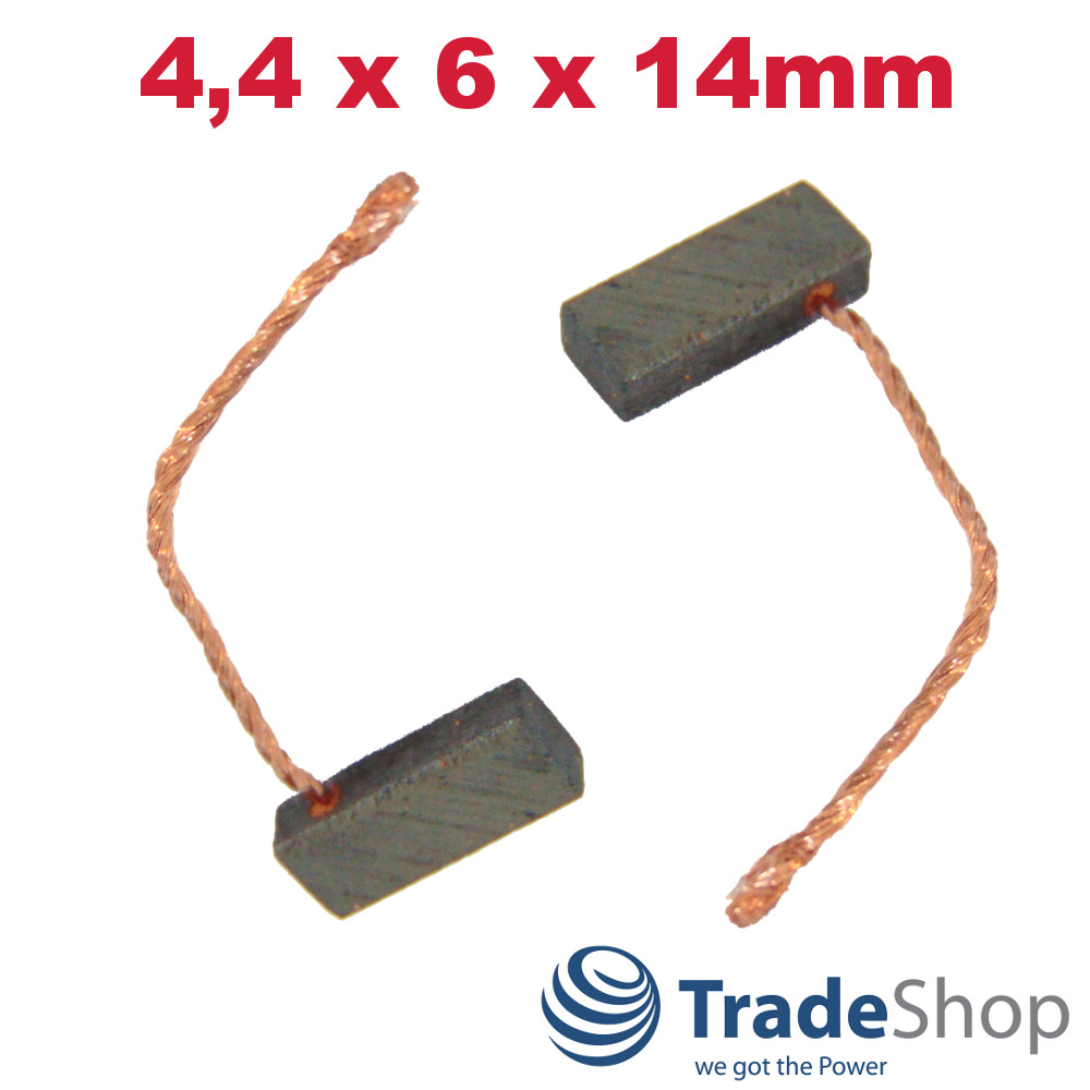 2x Motorkohlen Kohlebürsten 4,4x6x14mm für viele PKW KFZ LKW Motoren Antriebe
