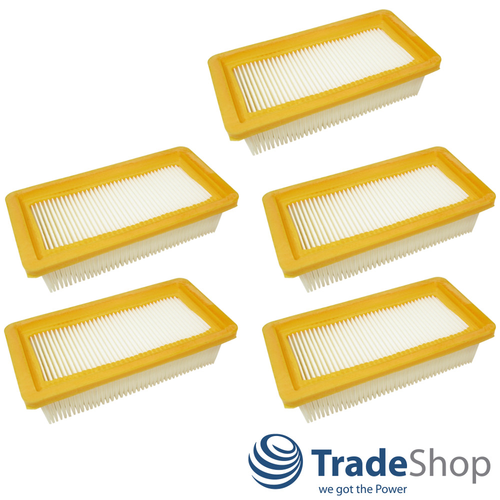 5x HEPA Flachfaltenfilter, Lamellenfilter für Kärcher 6.415-953.0 AD2