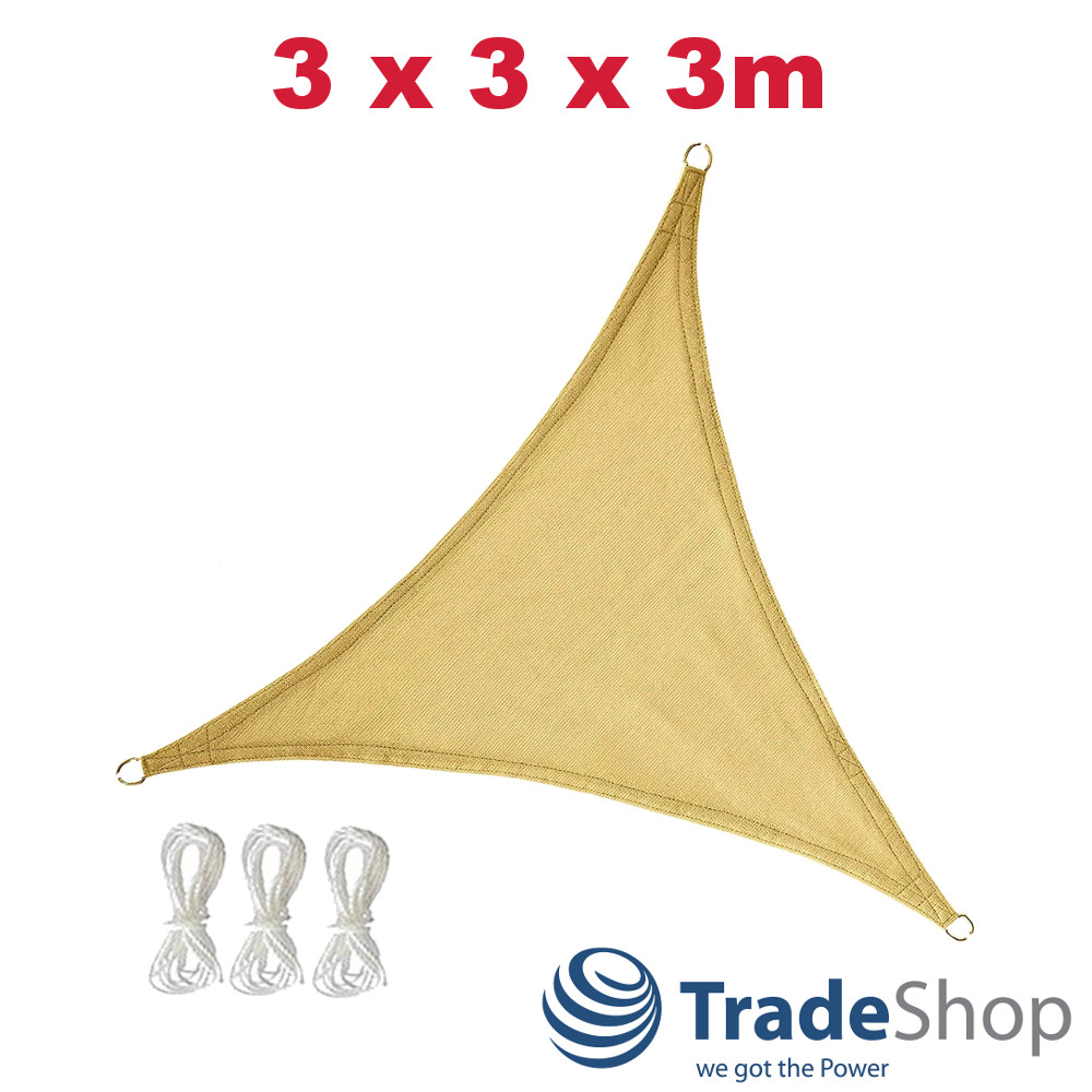Sonnensegel Sonnenschutz 3x3x3m dreieckig HDPE mit UV-Schutz für Garten Terrasse