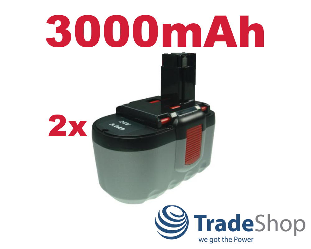 2x Akku Ni-MH 24V 3000mAh für Bosch 2607335509 2607335510 2607335537 2607335538