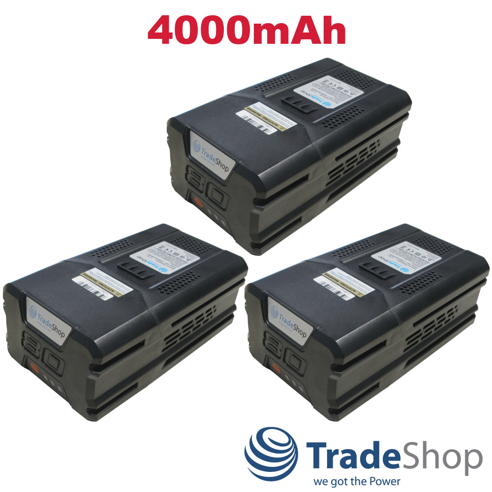 3x Li-Ion Akku 80V 4000mAh für alle Greenworks Pro 80V Elektro-Werkzeuge