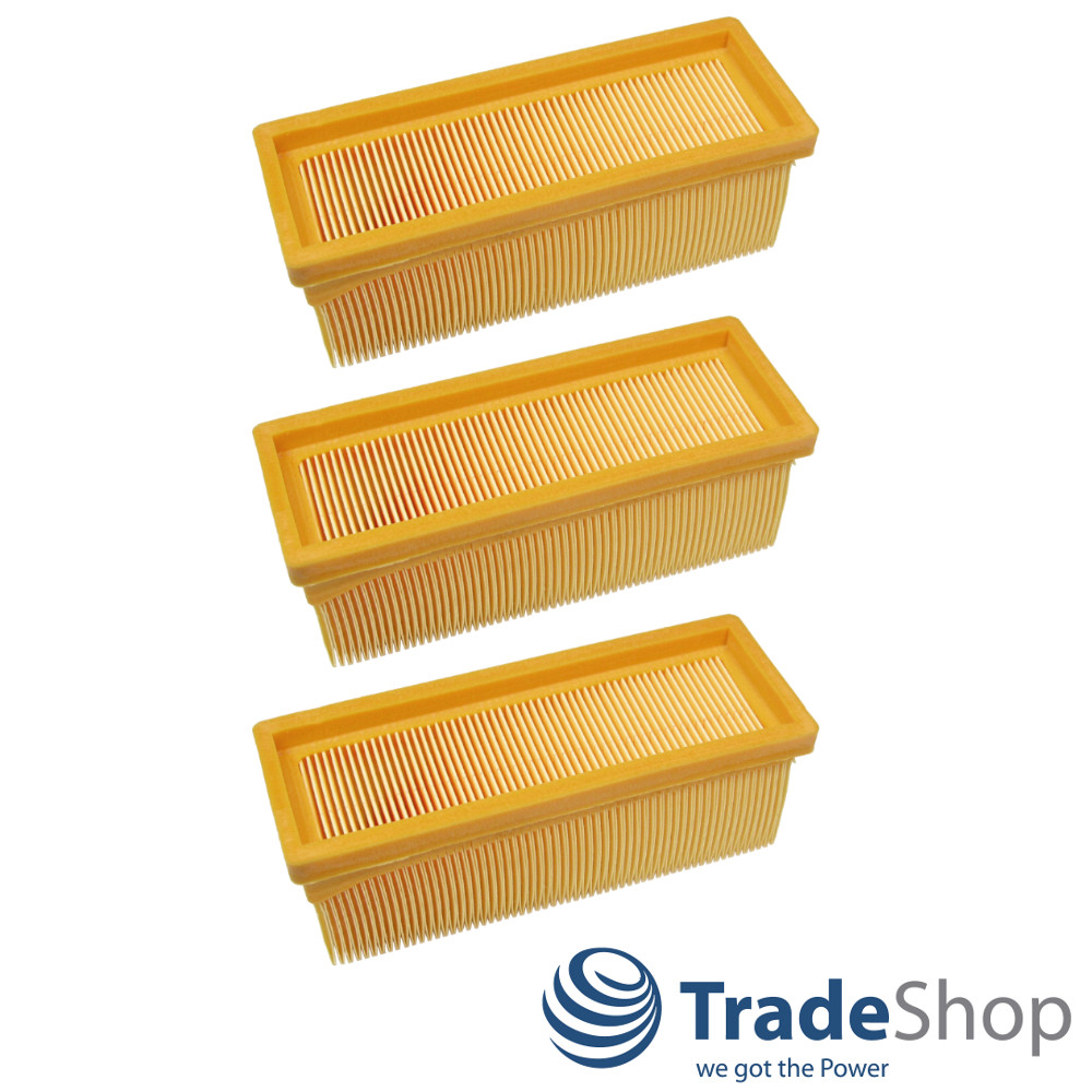 3x Flachfaltenfilter Lamellenfilter für Kärcher 2501 2601 3001 ersetzt 6.414-498