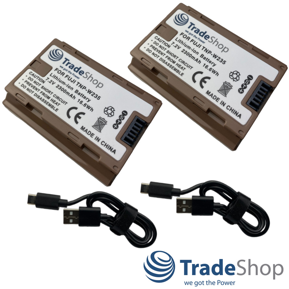 2x Kamera-Akku Li-Ion 7,2V 2300mAh für Fujifilm X-T4 X-T5 X-H2S ersetzt NP-W235