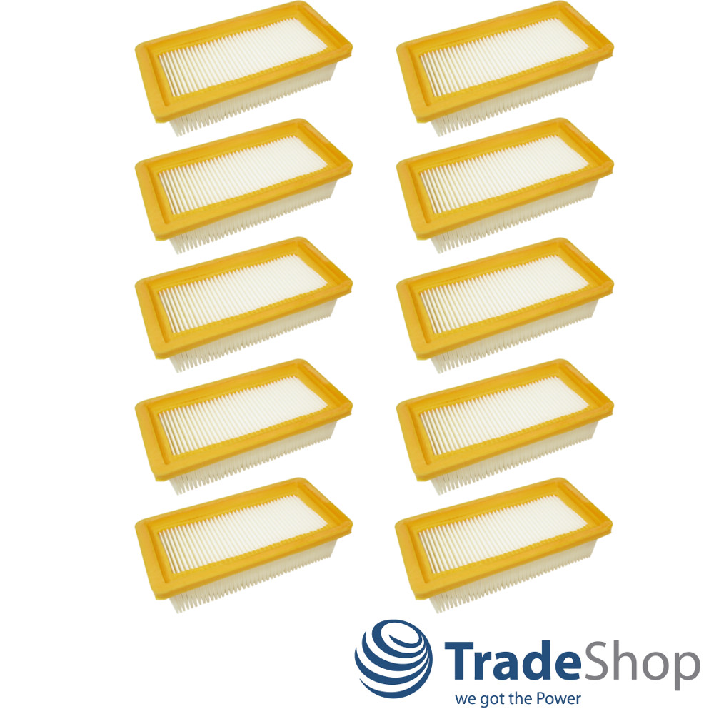 10x HEPA Flachfaltenfilter, Lamellenfilter für Kärcher 6.415-953.0 AD2