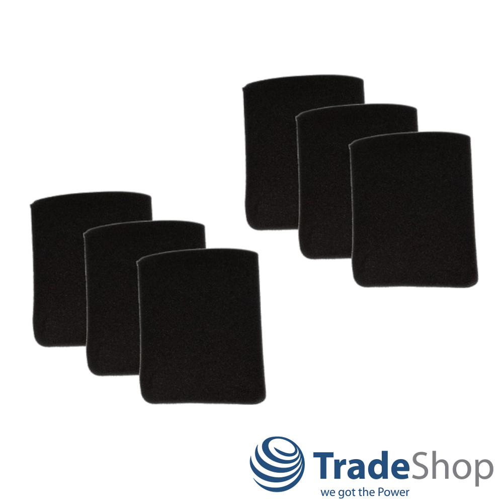 6x Schaumfilter Staubsaugerfilter für Parkside PNTS 1250 1300 ersetzt 30250101