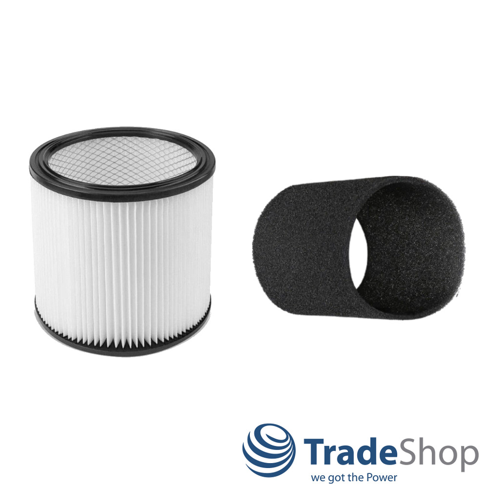 2in1 Set: Lamellenfilter + Schaumfilter für Shop Vac Pro 1300 Inox, Super 30 uvm