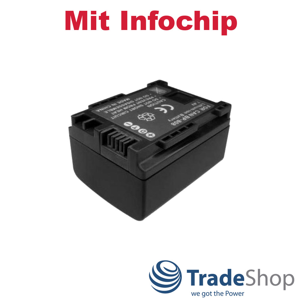 Akku 900mAh für Canon BP-808 BP808 BP 808 für viele Canon Camcorder / Kameras