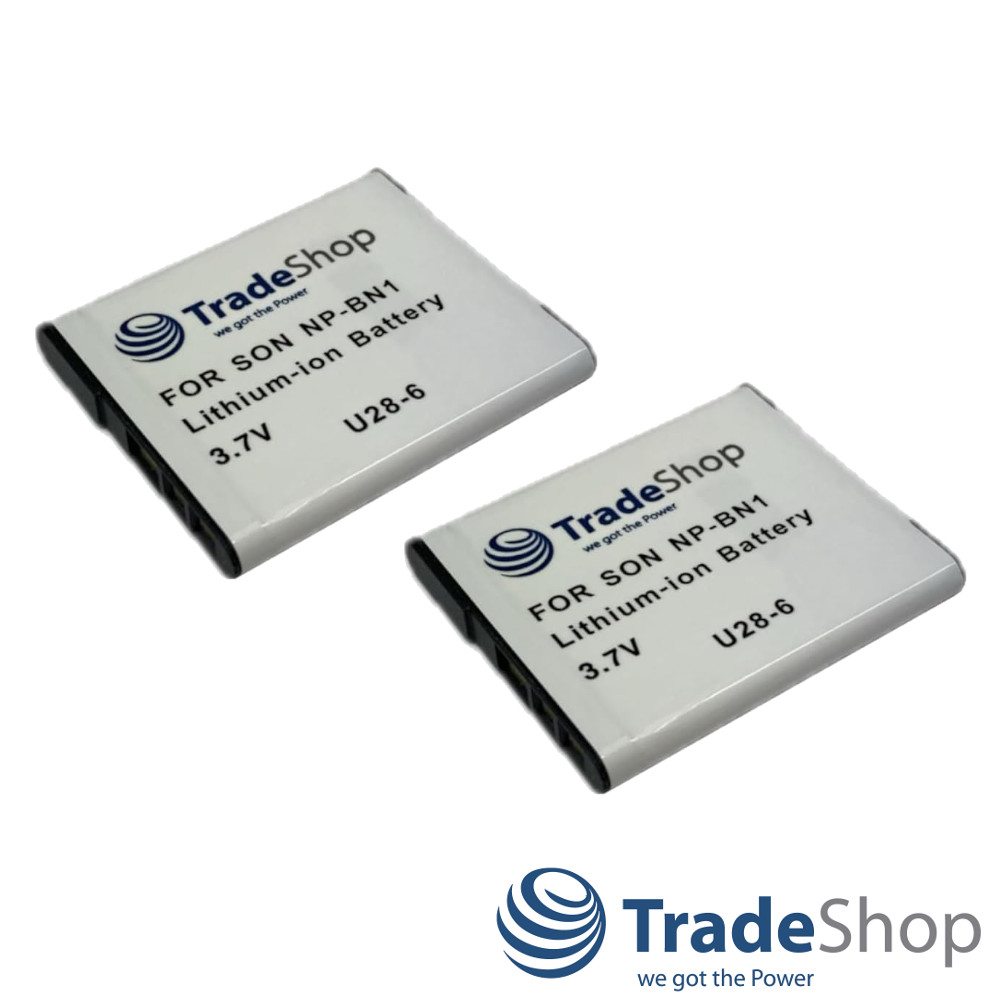 2x AKKU 1000mAh für Sony Cybershot NP-BN1 NP-BN-1 NPBN1 Cyber-Shot