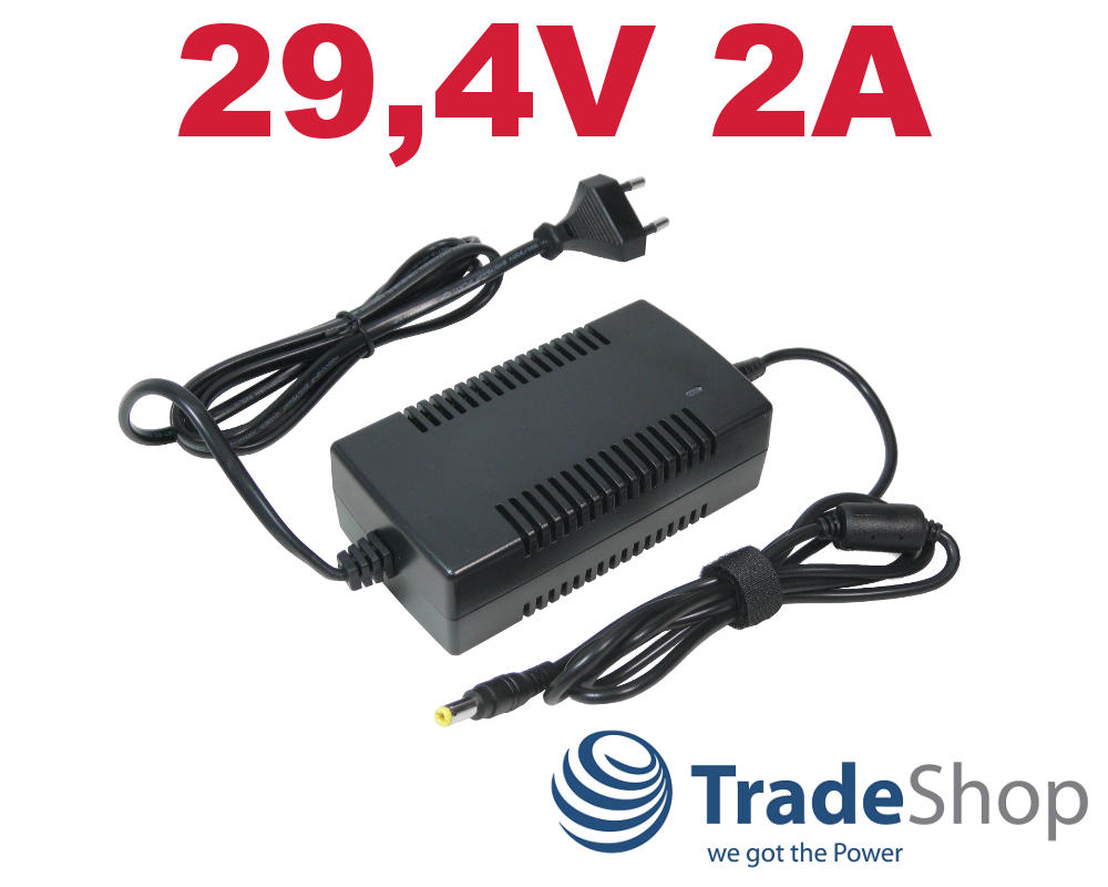 Netzteil Ladegerät Ladekabel 29,4V 2A für 24V Akkus Fahrrad e-Bike