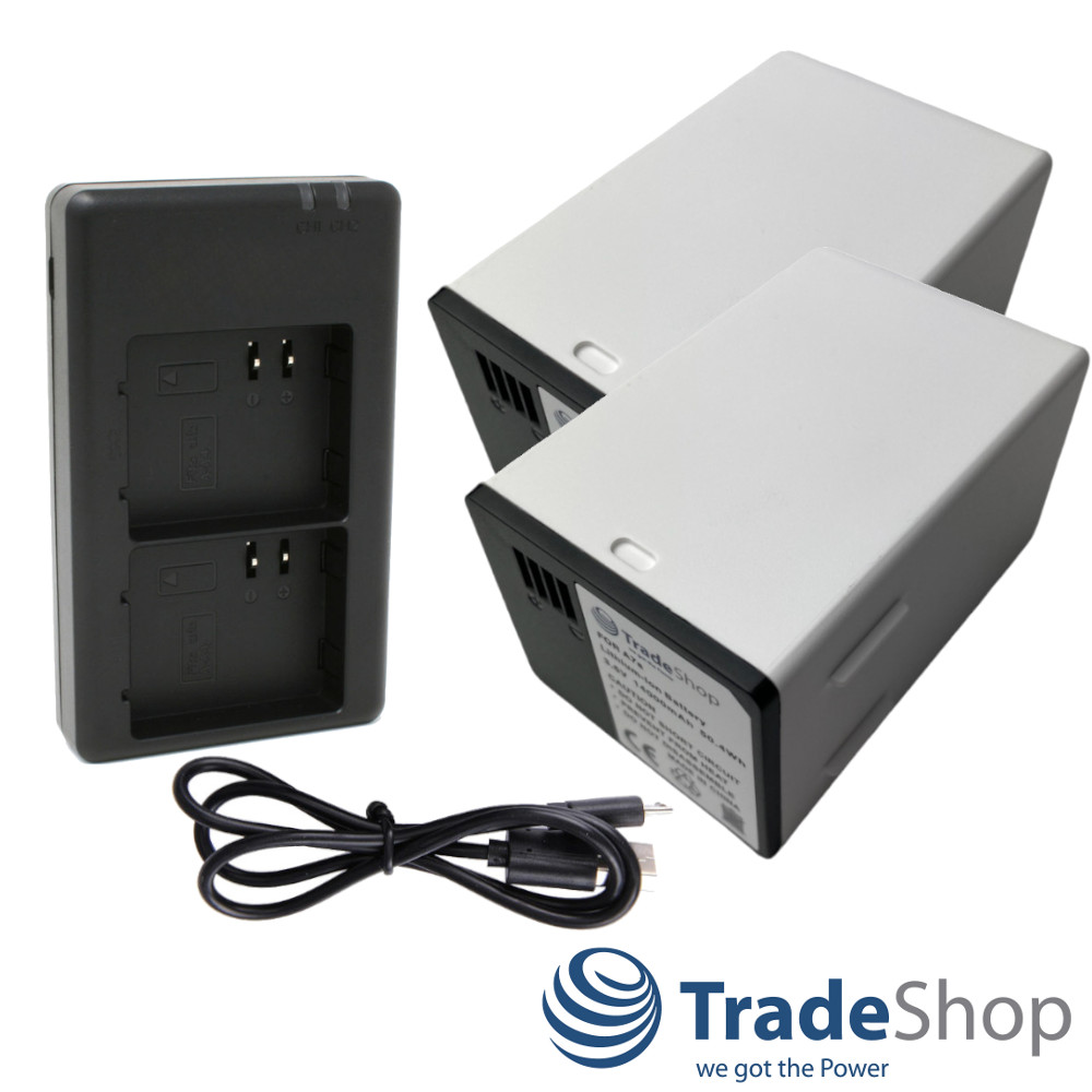 3in1: 2x Akku + Dual Ladegerät für Arlo Go 2, Pro 3, Pro 4 XL, Pro 5S, FB1001