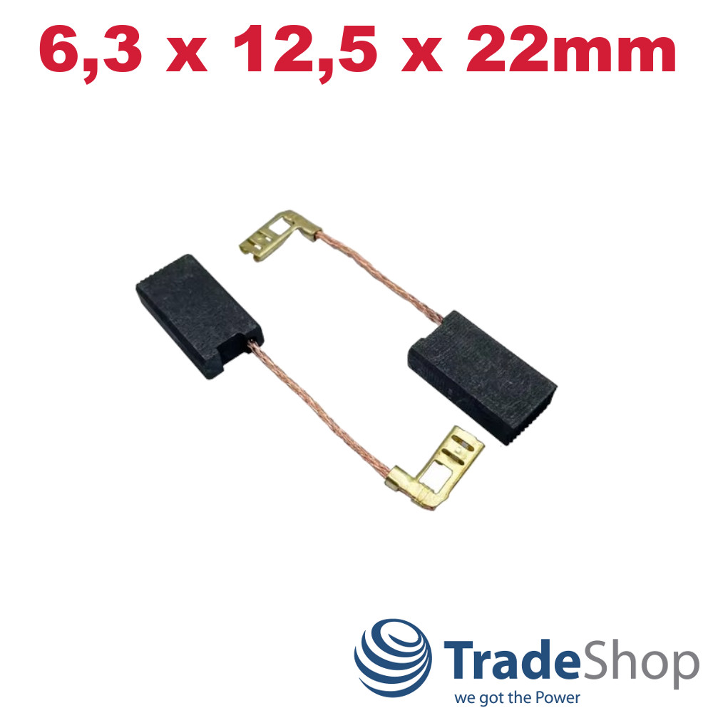 2x Motorkohlen Kohlebürsten 6,3x12,5x22mm für Bosch GSH 5 CE ersetzt 1617014122