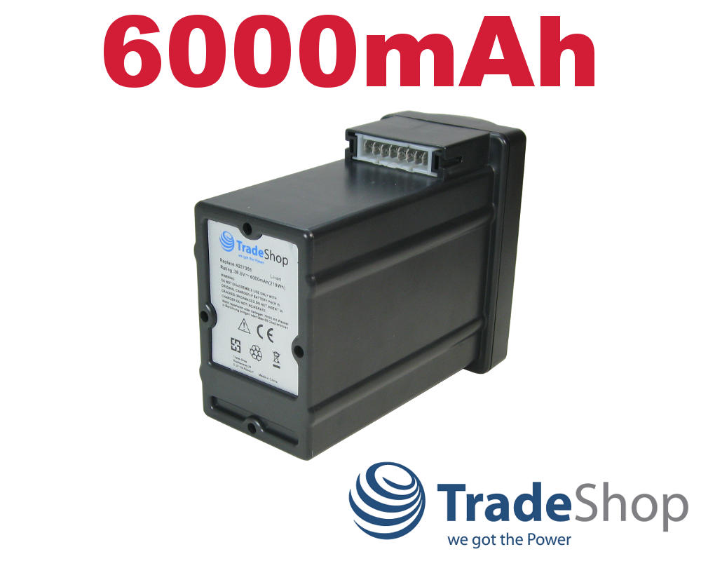 2x Li-Ion AKKU 6000mAh 3x36,5V für Wolf 40 Garten Power Pack 1 4939090 4937065