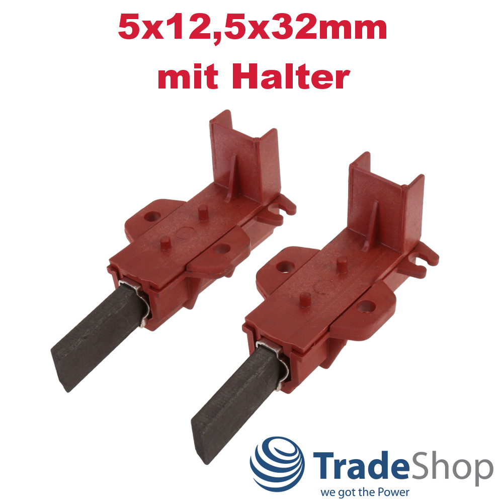 2x Kohlebürsten Motorkohle 5x12,5x32mm für Indesit C00196539 C00273898