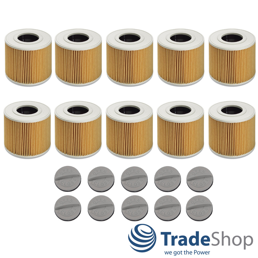 10x Patronen-Filter inkl. Verschlussschraube für Kärcher 6.414-789