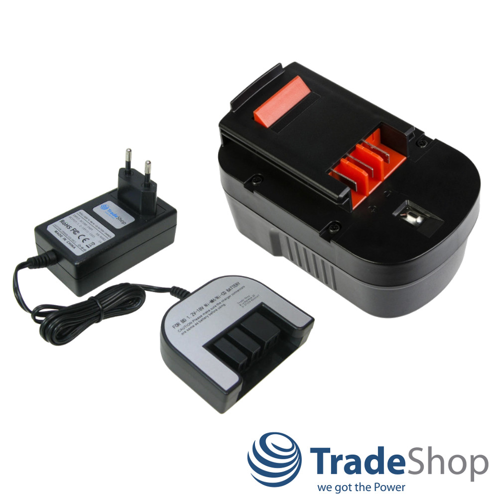 Ni-MH Akku 14,4V 3300mAh + Ladegerät für Black & Decker BDG1400 CD14SFK GC1440