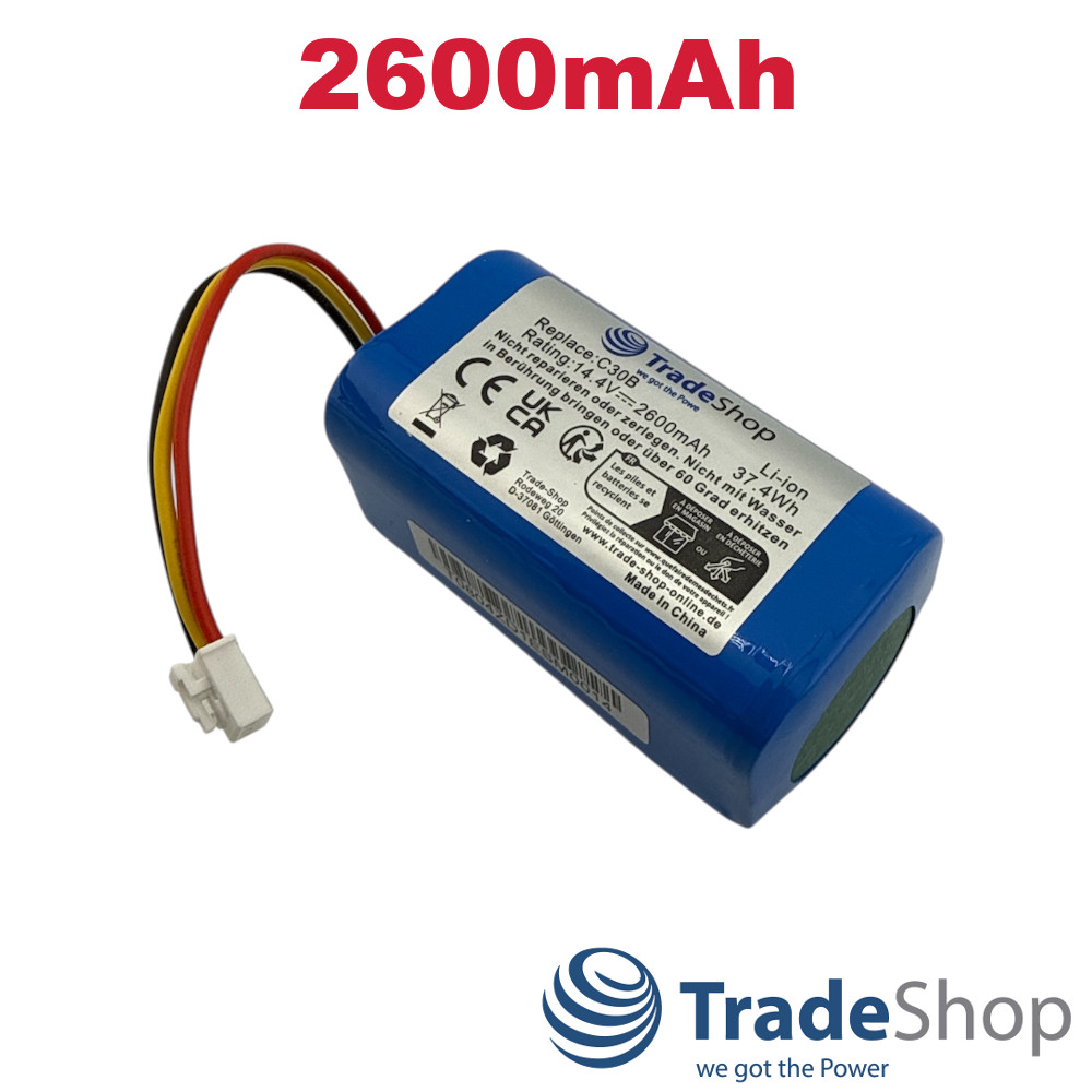 Li-Ion Akku 14,4V 2600mAh für Blaupunkt BPK-VCBB1XBN ersetzt 6.60.40.02-0