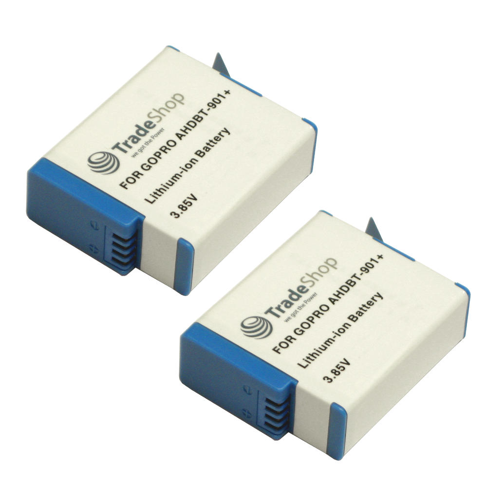 2x Li-Ion Akku 1730mAh 3,85V für GoPro Hero 9 10 11 Black AHDBT-901 ADBAT-001