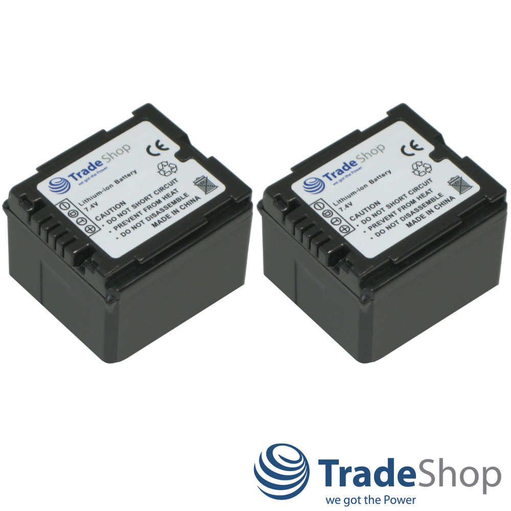 2x Li-Ion Akku 7,4V 950mAh für Panasonic HDC-DX HDC-SD VDR-D SDR-H NV PV Serie