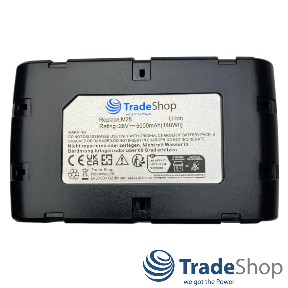 2x Li-Ion Akku 28V 5000mAh für AEG Milwaukee HD28 AG, V28 CS ersetzt 48-11-2830