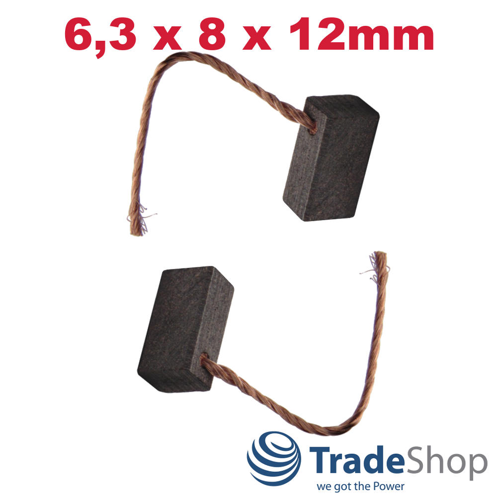 2x Motorkohlen Kohlebürsten  6,5x8x13mm für viele PKW KFZ LKW Motoren Antriebe