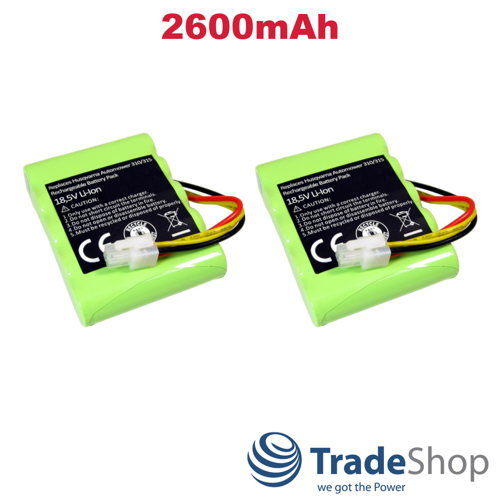 2x Akku 18,5V 2600mAh Li-Ion für Husqvarna Automower 310 315 2015 2016 2017