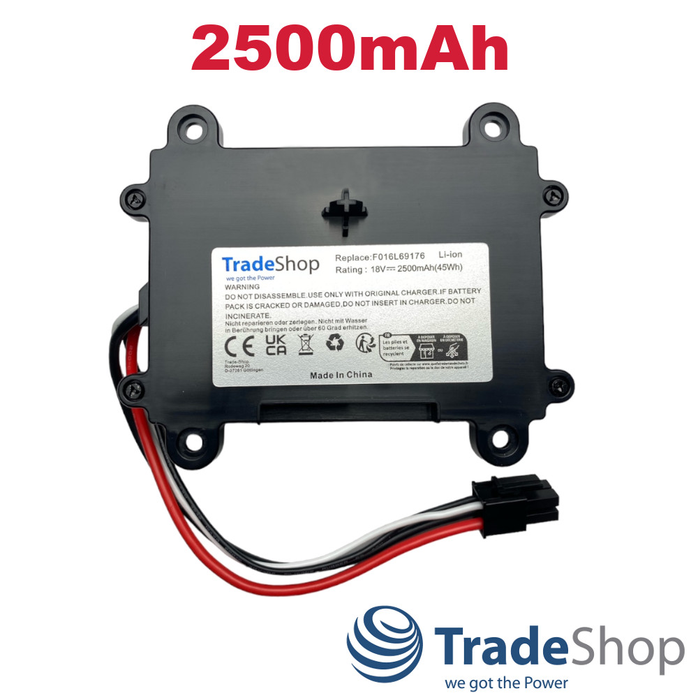 Li-ion Akku 18V 2500mAh Li-Ion für Bosch Indego 350, 400 ersetzt F016104898