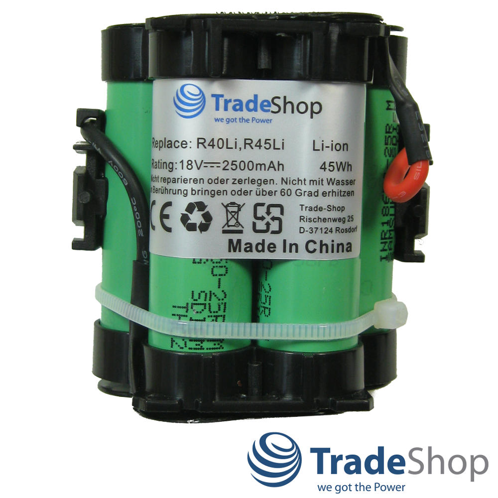 2x Akku 18V 2500mAh Li-Ion für Gardena R40Li Flymo 1200R Husqvarna 308