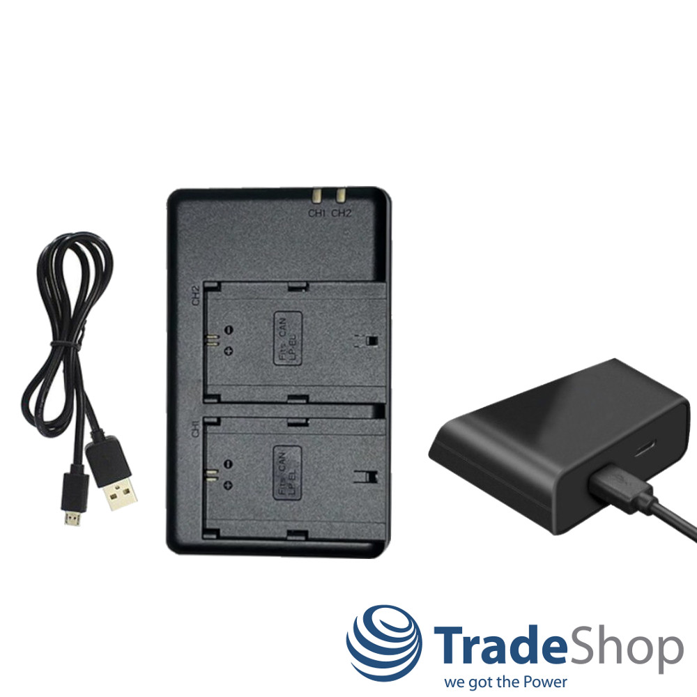 Akku Duo-Ladegerät für Canon LP-EL DS401231 ersetzt LC-E6 LC-E6E