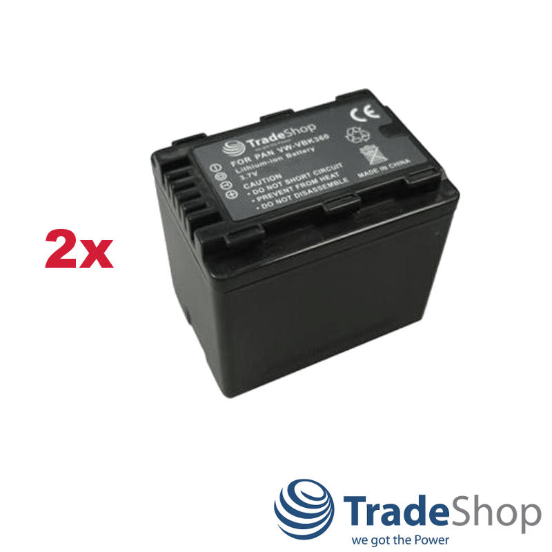 2x AKKU 3400mAh ersetzt PANASONIC VW-VBK360 VW-VBK180 VW-VBL090 mit Infochip