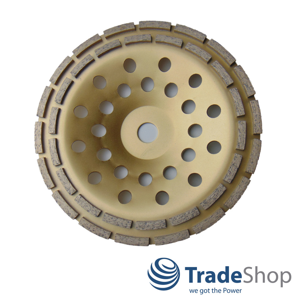 Diamant Schleifteller Schleiftopf Doppel Segment Reihe 230 x 22,23 x 5mm Beton