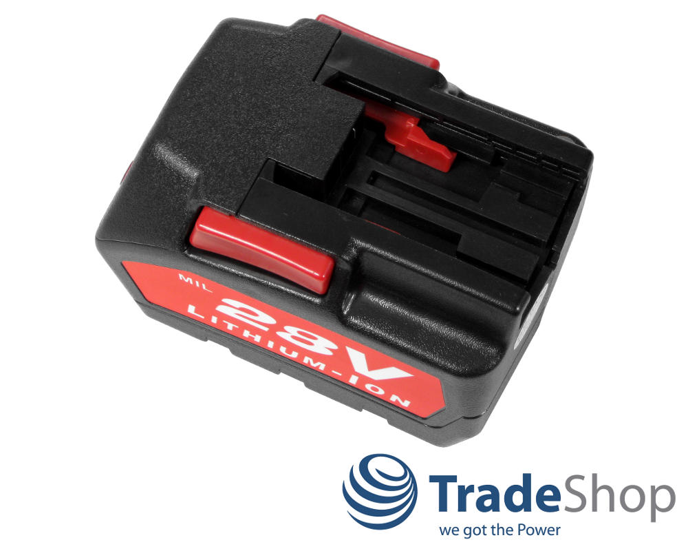 Set: Li-Ion Akku 28V 2000mAh + Ladegerät für Milwaukee 48-11-2830, 0700956730