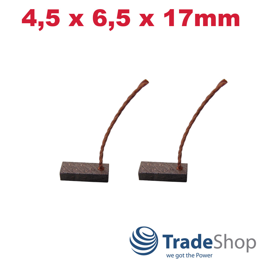 2x Motorkohlen Kohlebürsten 4,5x6,5x17mm für viele PKW KFZ LKW Motoren Antriebe