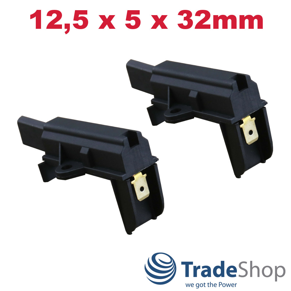 2x Motorkohlen Kohlebürsten 12,5x5x32mm für Beko WM1060 WM1210S WM1210WK1 WM1260