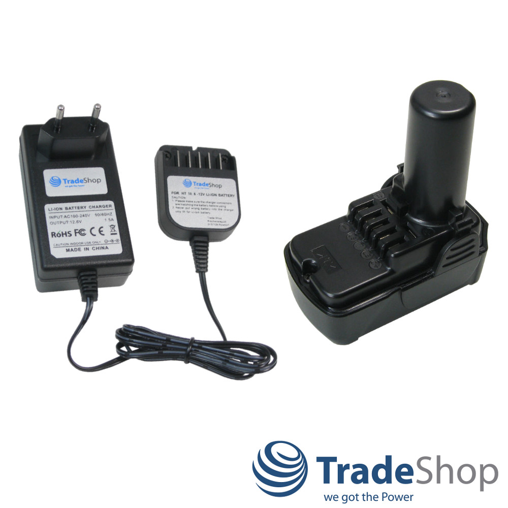 Li-Ion Akku 10,8V 2000mAh + Ladegerät für Hitachi CJ10DL CR10DL DB10DL DB3DL uvm